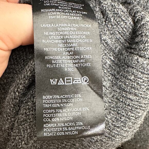 ANTHROPOLOGIE x MAEVE 3D Bow Sweater Velvet Detail Gray Sz S {TT40} - Picture 6 of 7